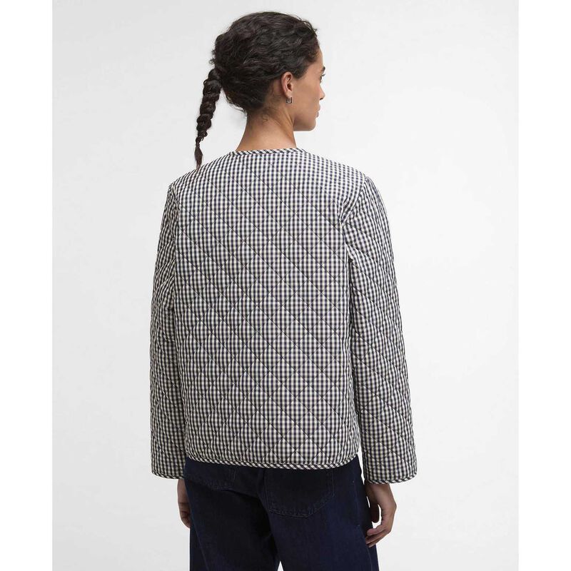 Barbour Cashel Check Collarless Quilted Jacket image number 1